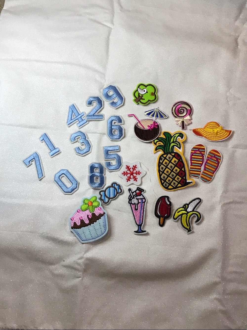 Iron-On Patch Set - Bright Multi-Color Summer & Number Designs